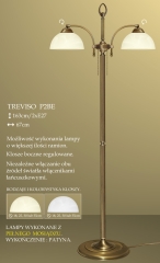 Lampa podłogowa 2 płom. Treviso klosz alabaster Ø19cm biały krem P2B ICARO