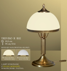 Lampa stołowa Treviso R klosz opal Ø 20cm biały krem RB1 RB1E ICARO