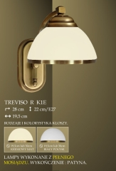 Lampa kinkiet 1 płomienny Treviso R klosz opal Ø 20cm biały krem K1 K1E ICARO