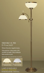 Lampa podłogowa 2 płom. Treviso R klosz opal biały krem Ø 30cm góra Ø 20cm boczny RP2 RP2E ICARO