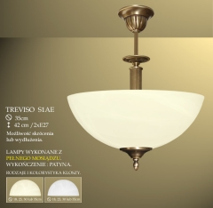 Lampa ampla 2 płomienna Treviso klosz alabaster Ø 35cm biały krem S1A ICARO