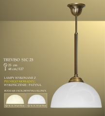 Lampa zwis pojedynczy Treviso klosz alabaster Ø 25cm biały krem S1C25 ICARO