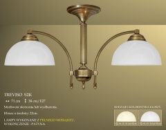 Lampa żyrandol 2 płom. Treviso klosz alabaster Ø 19cm biały krem S2NK ICARO