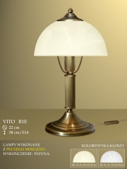 Lampa stołowa 1pł. Vito klosz alabaster Ø 22cm biały krem B1E ICARO