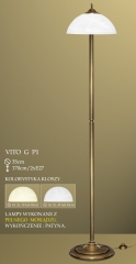 Lampa podłogowa 2 płom. Vito G klosz alabaster Ø35cm biały krem P1 ICARO