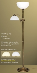 Lampa podłogowa 2 płom. Vito G P2 klosz alabaster biały krem Ø 30cm góra Ø 19 cm boczny ICARO