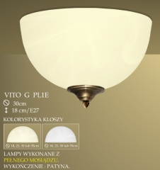 Lampa plafon 1 płomienny Vito G klosz alabaster Ø 30cm biały krem PL1 ICARO