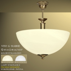 Lampa ampla 3 płomienna Vito G klosz alabaster Ø 40cm biały krem S1ABHE ICARO