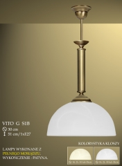 Lampa zwis pojedynczy Vito G klosz alabaster Ø 30cm biały krem S1B ICARO