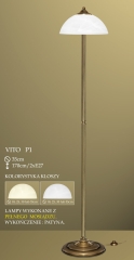 Lampa podłogowa 2 płom. Vito klosz alabaster Ø35cm biały krem P1 ICARO