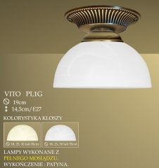 Lampa plafon 1 płom. Vito klosz alabaster Ø19cm biały krem PL1G ICARO