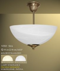 Lampa ampla 2 płomienna Vito klosz alabaster Ø 35cm biały krem S1A ICARO
