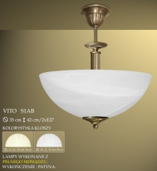 Lampa ampla 2 płomienna Vito klosz alabaster Ø 35cm biały krem S1AB ICARO
