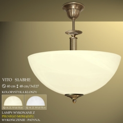 Lampa ampla 3 płomienna Vito klosz alabaster Ø 40cm biały krem S1ABHE ICARO