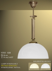 Lampa zwis pojedynczy Vito klosz alabaster Ø 30cm biały krem S1B ICARO