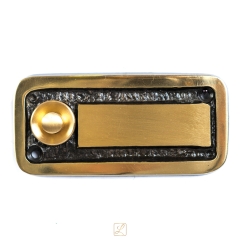 Klasyczna wizytówka wzór KK05 + przycisk dzwonkowy, Mosiądz. Produkt polski