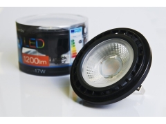 LED QR111 LED bulb 12V 17W 45 ° G53 black frame Azzardo LL153172