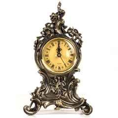 Brass clock BAROQUE, excellent quality, large dial