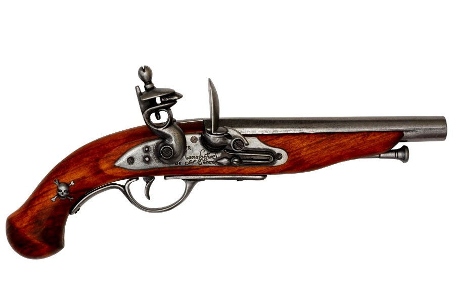 Black powder pirate pistol France XVIII century Denix 1012 - replica