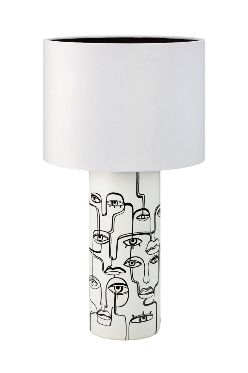  FAMILY Lampa stołowa z abażurem E27 H61,5cm biała/czarna Markslojd 108246