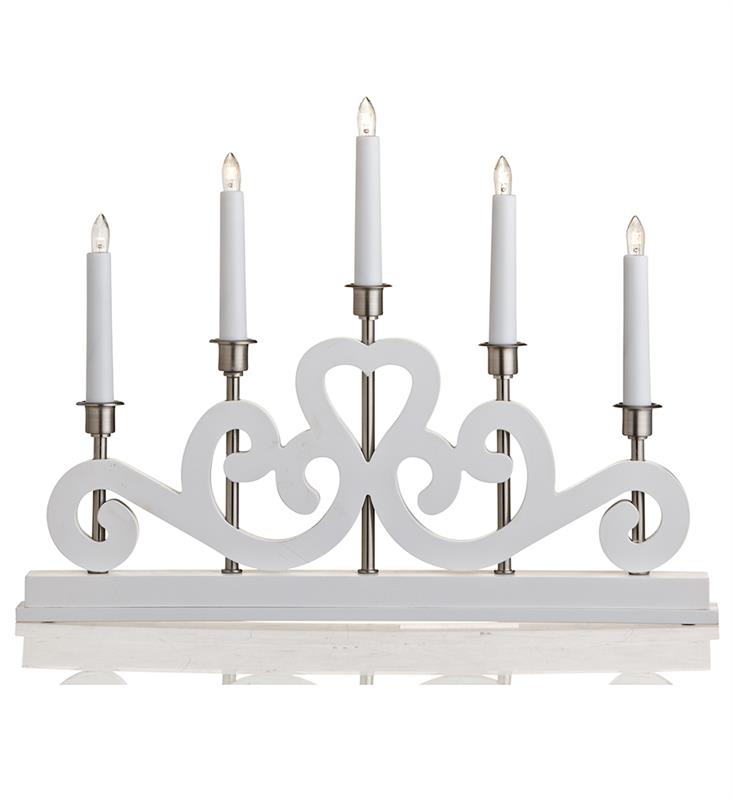 ENEBY - Wooden advent candle holder, 5 flame white - Markslojd 700640