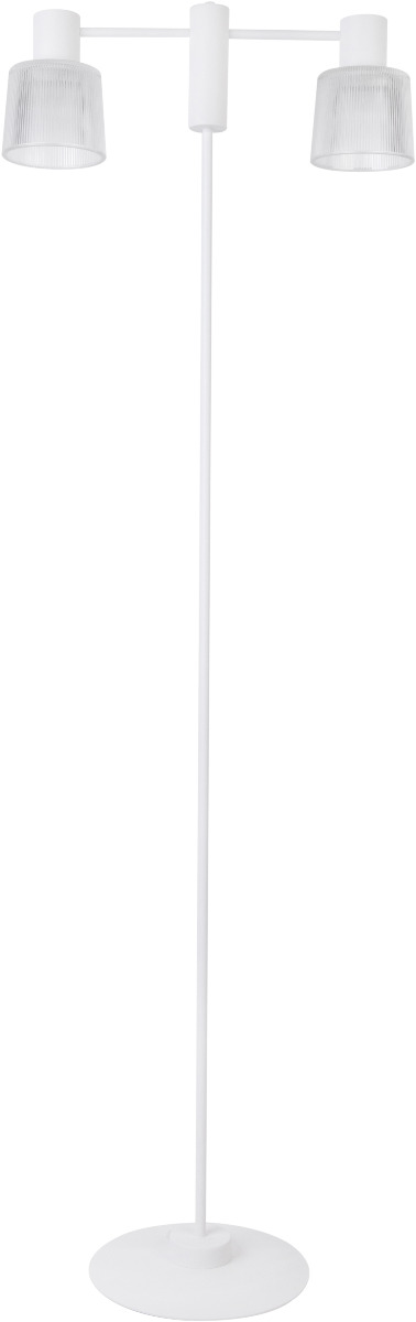 Dast lampa stojąca 2xE27 biała szkło transparentne Sigma 50206