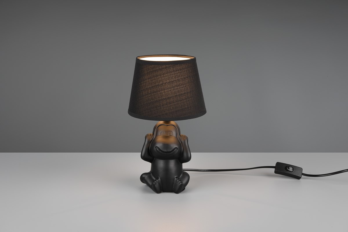 NILSON Lampa stołowa ceramiczna z abażurem E14 H27,5cm czarna RL R50861002